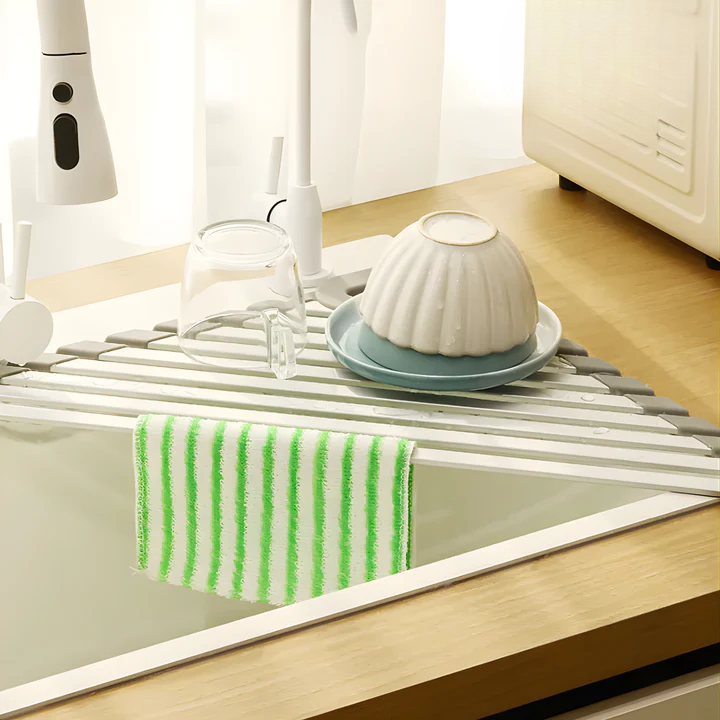 Corner Sink Organizer Triangular Self-Draining Rustproof Aluminum