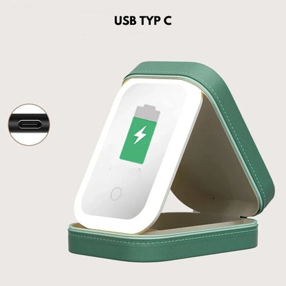 Cosmetic Case Integrated LED Mirror Multiple Compartments