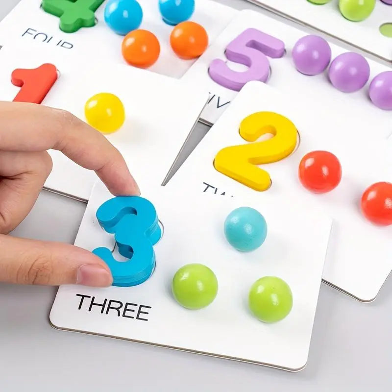 Counting Beads Set Montessori Wooden Beads & Tools