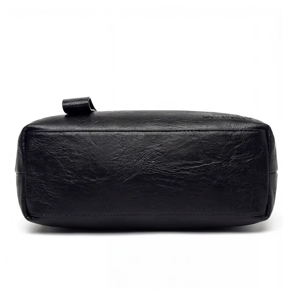 Crossbody Bag 3-Compartment Soft Faux Leather Adjustable Strap
