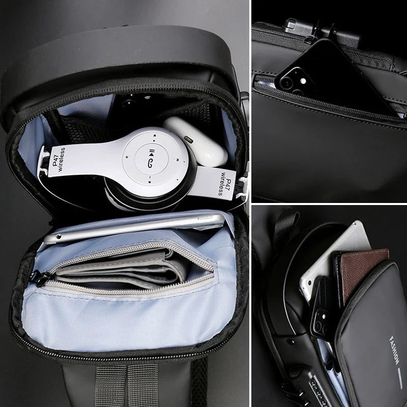 Crossbody Bag Anti-Theft TSA Lock & USB 3.0 Port