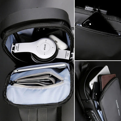 Crossbody Bag Anti-Theft TSA Lock & USB 3.0 Port