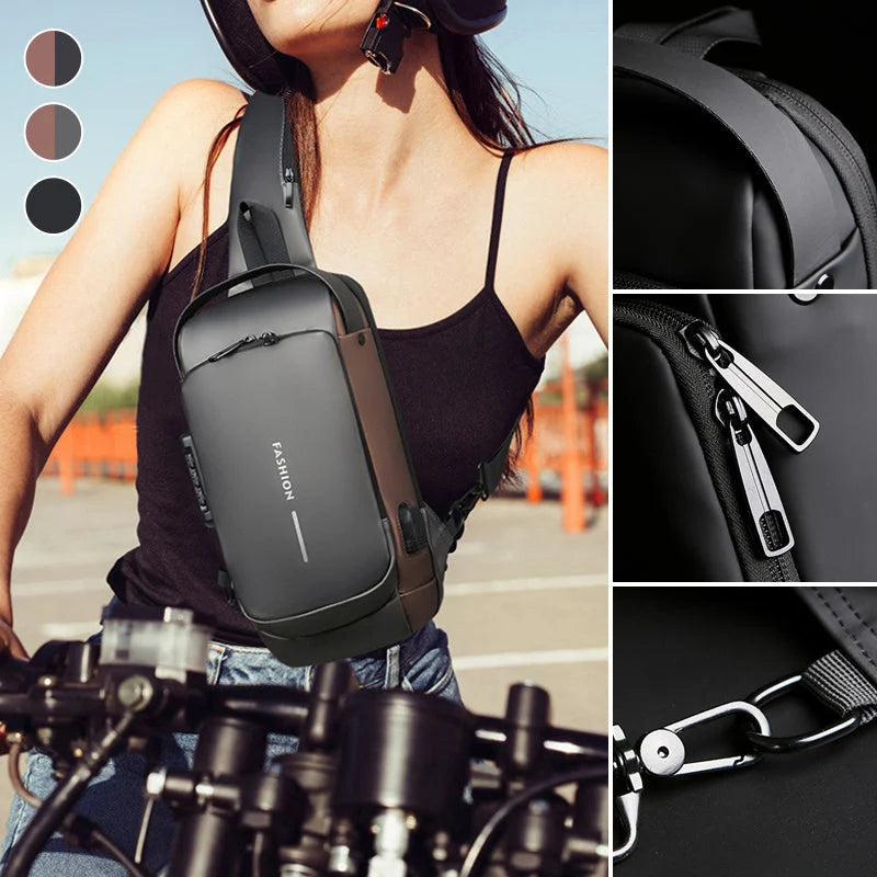 Crossbody Bag Anti-Theft TSA Lock & USB 3.0 Port