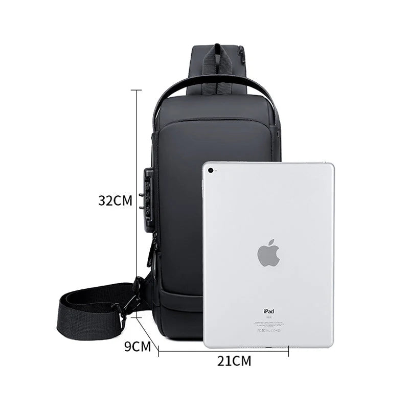 Crossbody Bag Anti-Theft TSA Lock & USB 3.0 Port