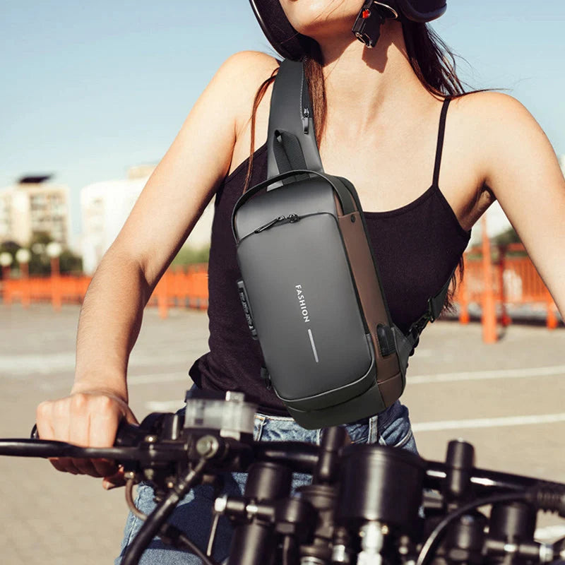 Crossbody Bag Anti-Theft TSA Lock & USB 3.0 Port