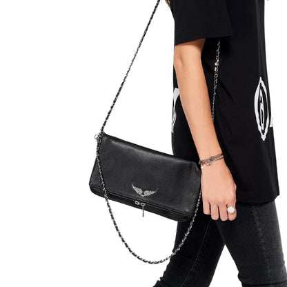 Crossbody Bag Faux Leather Removable Gold Chain & Zipper