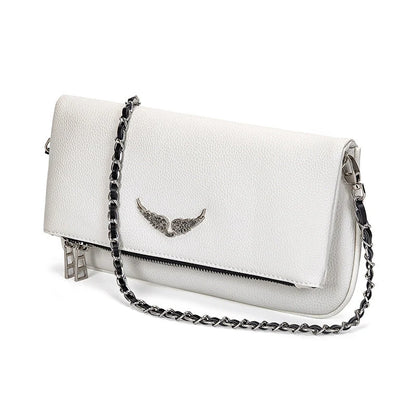 Crossbody Bag Faux Leather Removable Gold Chain & Zipper