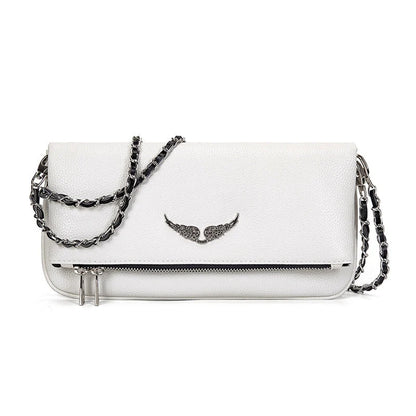 Crossbody Bag Faux Leather Removable Gold Chain & Zipper