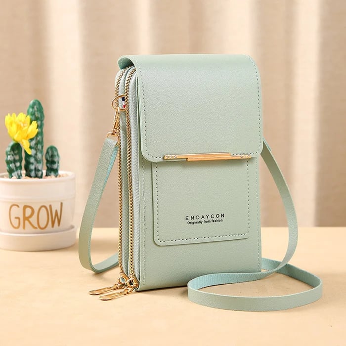 Crossbody Bag Faux Leather Theft-Proof Touchscreen Pocket