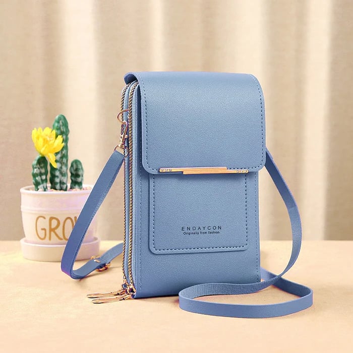 Crossbody Bag Faux Leather Theft-Proof Touchscreen Pocket