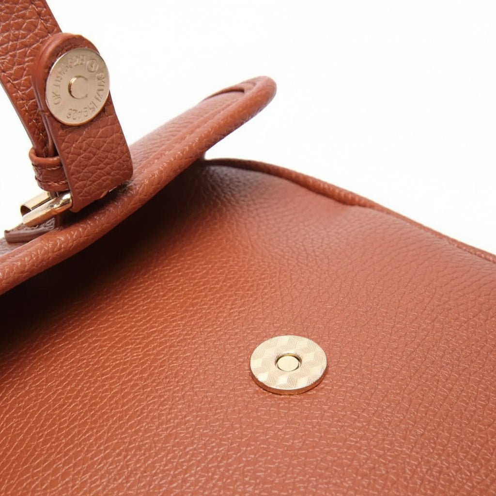 Crossbody Bag Grained Faux Leather Organized Interior