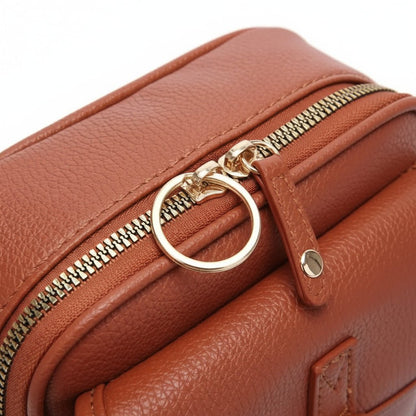 Crossbody Bag Grained Faux Leather Organized Interior