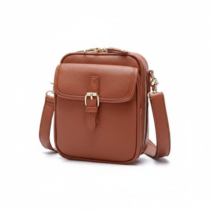 Crossbody Bag Grained Faux Leather Organized Interior