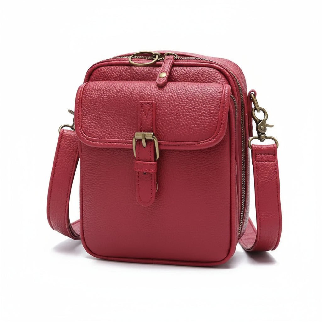 Crossbody Bag Grained Faux Leather Organized Interior