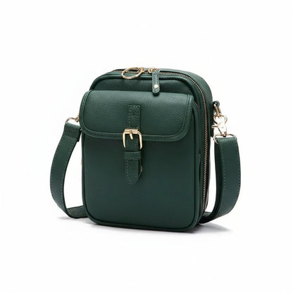 Crossbody Bag Grained Faux Leather Organized Interior