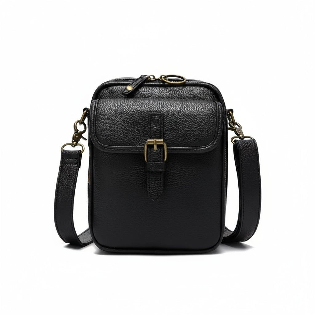 Crossbody Bag Grained Faux Leather Organized Interior