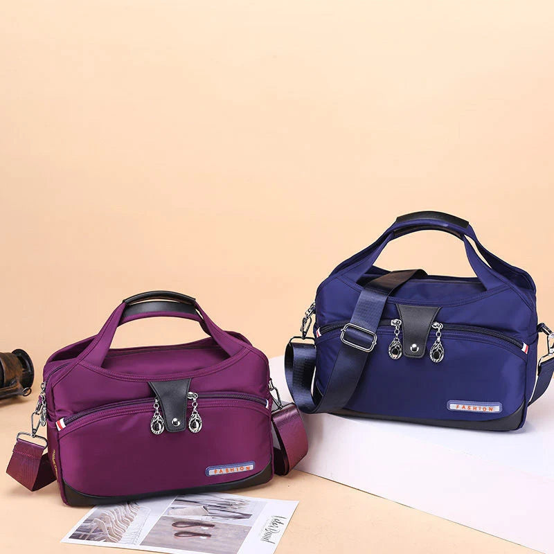 Crossbody Bag Hidden Zippers & Water-Repellent Nylon