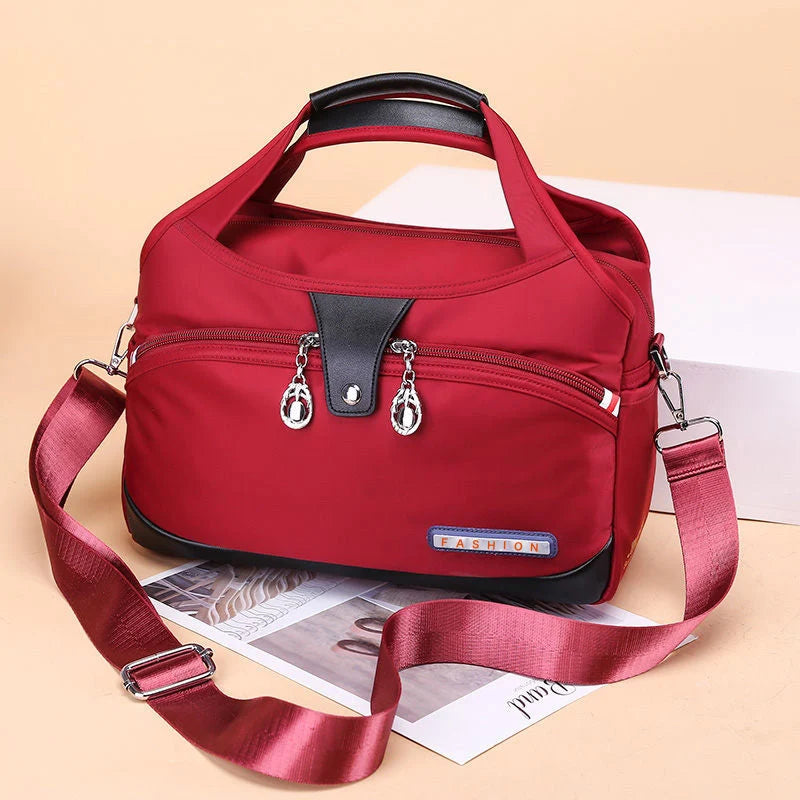 Crossbody Bag Hidden Zippers & Water-Repellent Nylon