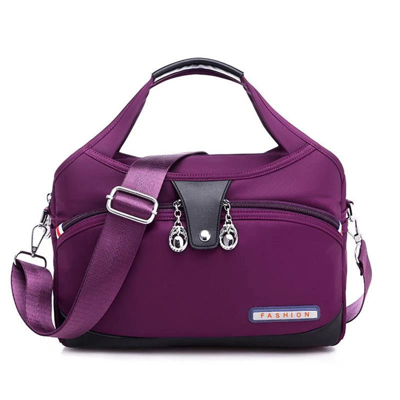 Crossbody Bag Hidden Zippers & Water-Repellent Nylon