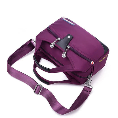 Crossbody Bag Hidden Zippers & Water-Repellent Nylon
