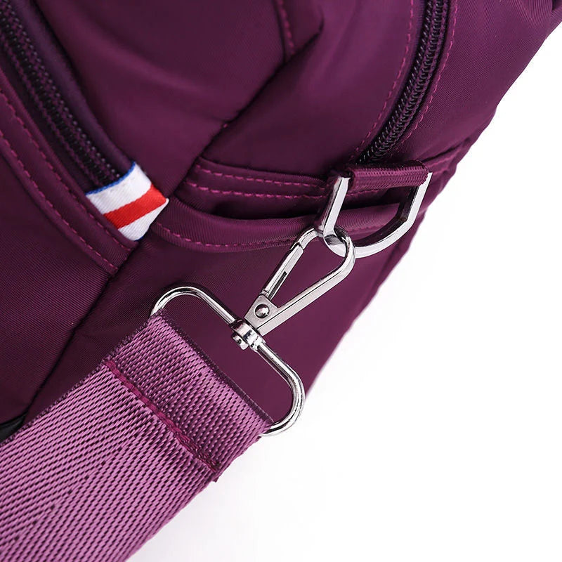 Crossbody Bag Hidden Zippers & Water-Repellent Nylon