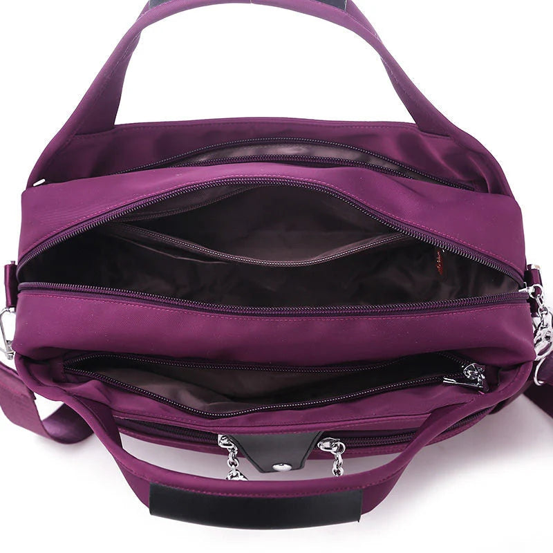 Crossbody Bag Hidden Zippers & Water-Repellent Nylon