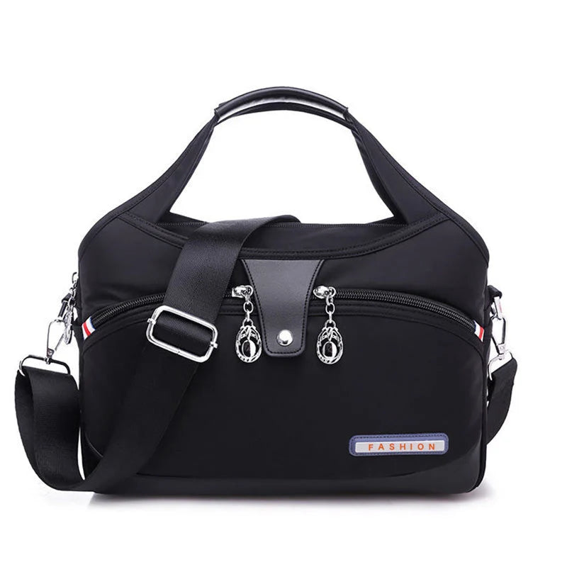Crossbody Bag Hidden Zippers & Water-Repellent Nylon