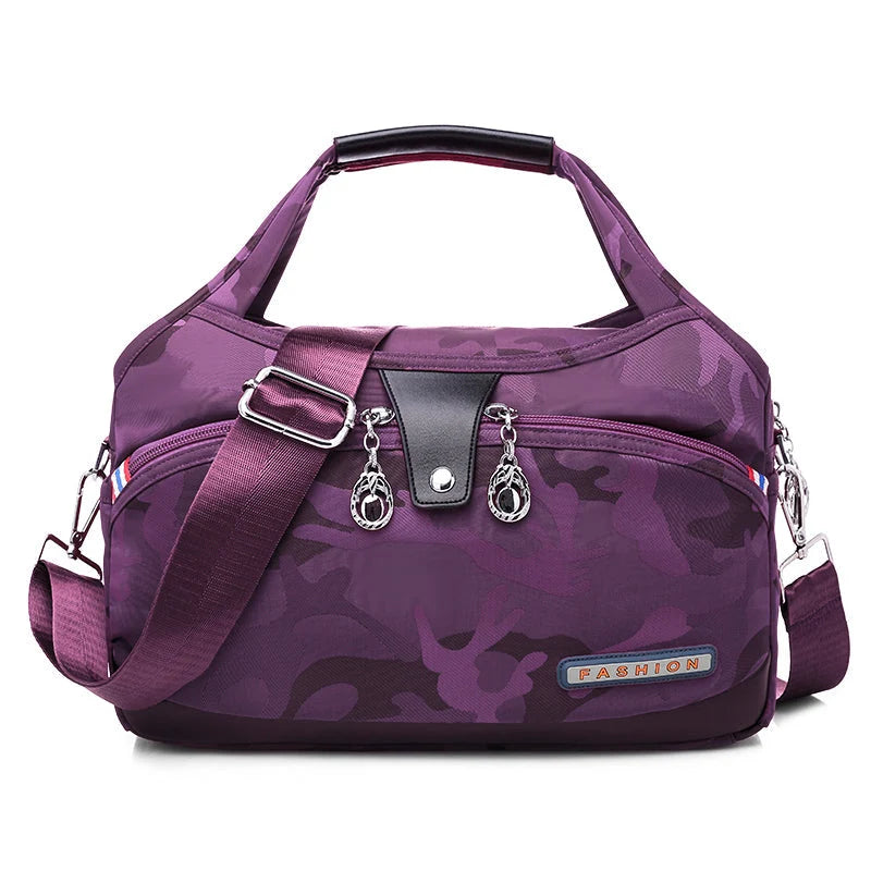 Crossbody Bag Hidden Zippers & Water-Repellent Nylon