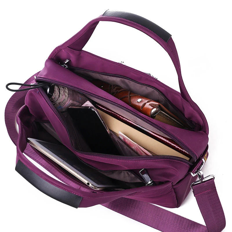 Crossbody Bag Hidden Zippers & Water-Repellent Nylon