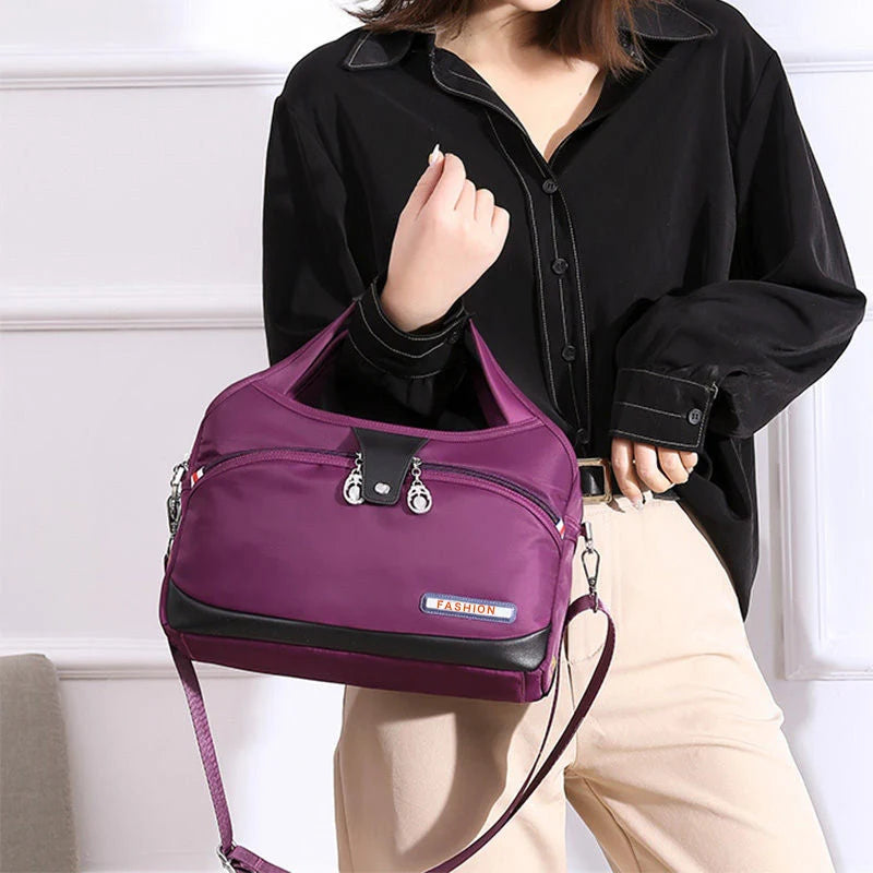 Crossbody Bag Hidden Zippers & Water-Repellent Nylon