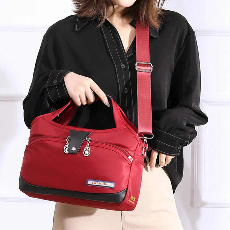 Crossbody Bag Hidden Zippers & Water-Repellent Nylon