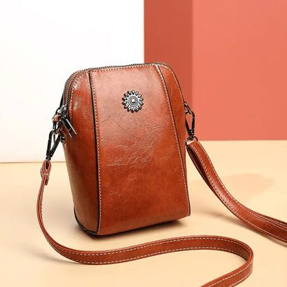 Crossbody Bag Leather-Look Multiple Compartments & Adjustable Strap