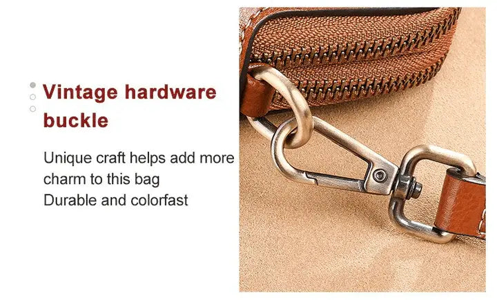 Crossbody Bag Leather-Look Multiple Compartments & Adjustable Strap