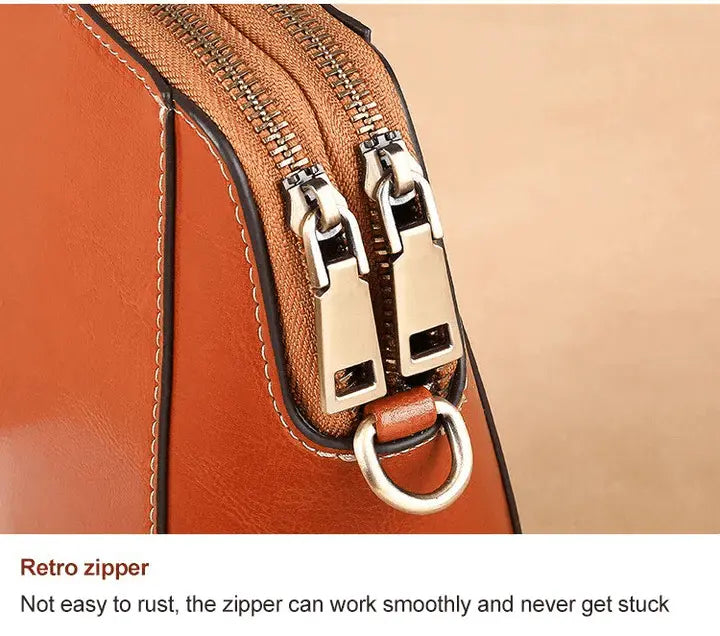 Crossbody Bag Leather-Look Multiple Compartments & Adjustable Strap