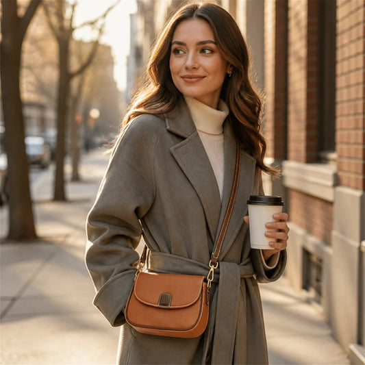 Crossbody Bag Soft Leather Magnetic Closure