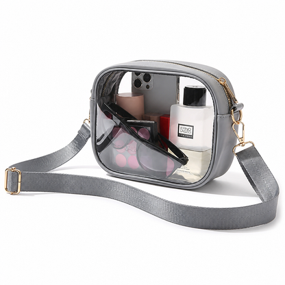 Crossbody Bag Transparent PVC Stadium-Friendly Adjustable Strap