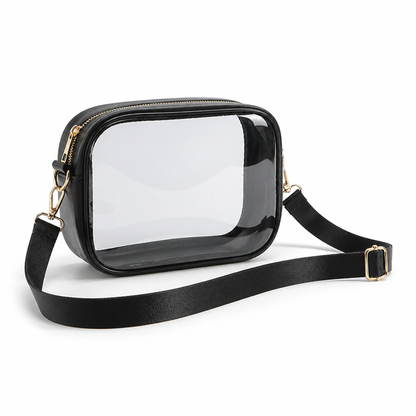 Crossbody Bag Transparent PVC Stadium-Friendly Adjustable Strap