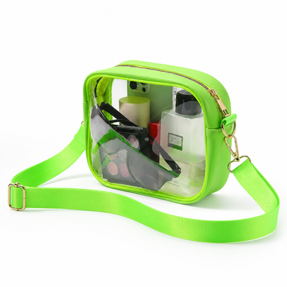 Crossbody Bag Transparent PVC Stadium-Friendly Adjustable Strap