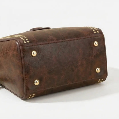 Crossbody Bag Vintage Faux Leather Artisan Woven Strap