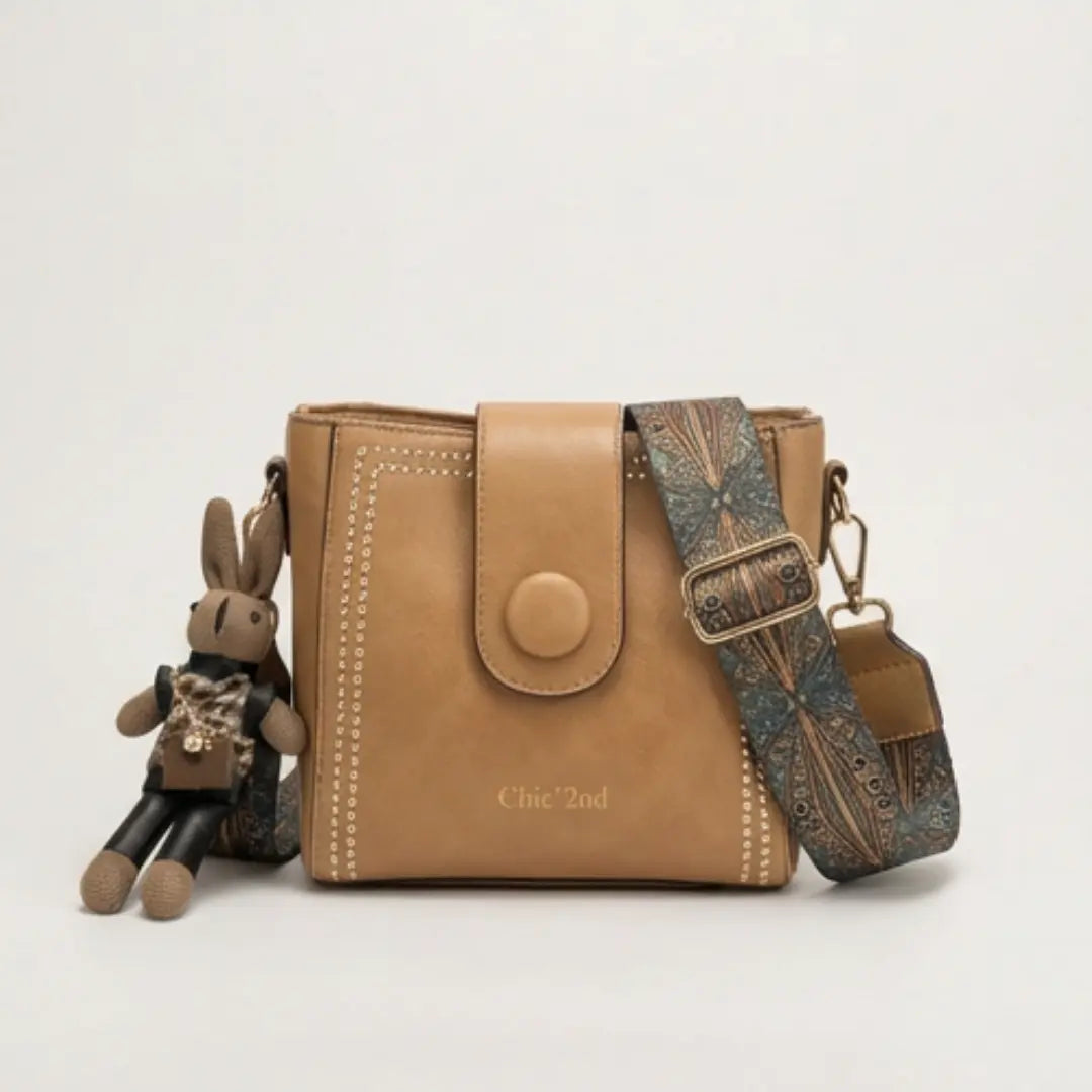 Crossbody Bag Vintage Faux Leather Artisan Woven Strap