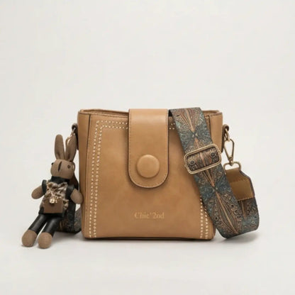 Crossbody Bag Vintage Faux Leather Artisan Woven Strap