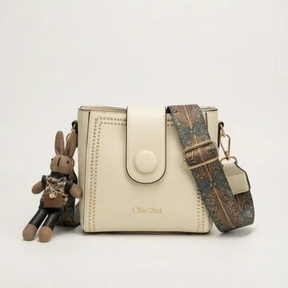 Crossbody Bag Vintage Faux Leather Artisan Woven Strap