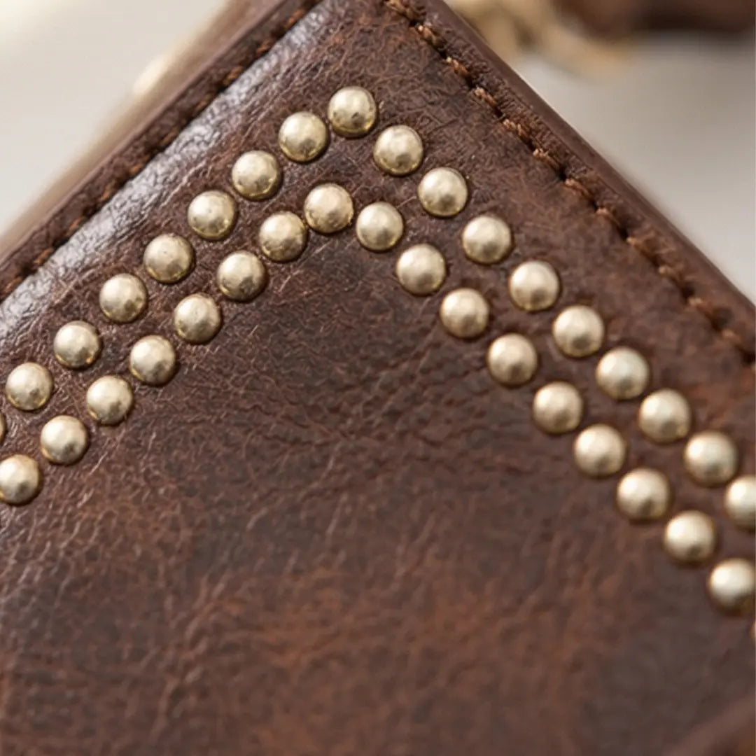 Crossbody Bag Vintage Faux Leather Artisan Woven Strap