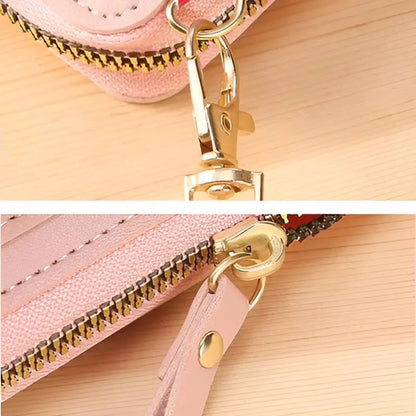 Crossbody Phone Pouch Leather RFID Blocking Touchscreen Window
