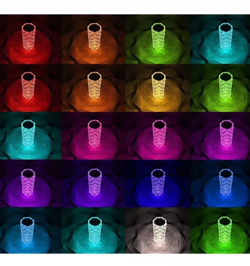Crystal Table Lamp 3D Diamond Effect RGB USB