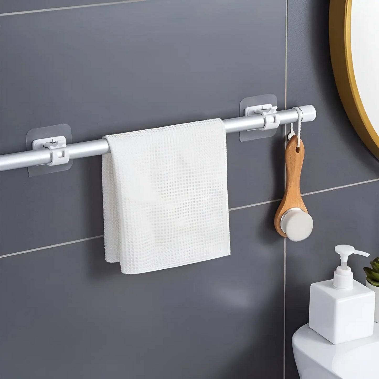 Curtain Rod Holders Peel-And-Stick Multi-Surface