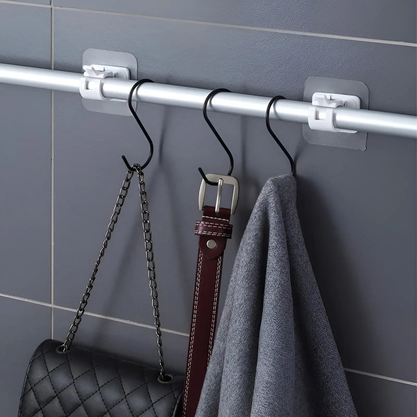 Curtain Rod Holders Peel-And-Stick Multi-Surface
