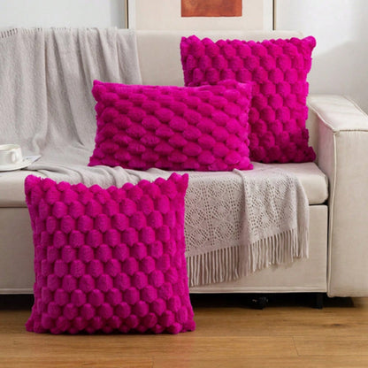 Cushion Cover Plush Velvet 3D Embossed Machine Washable