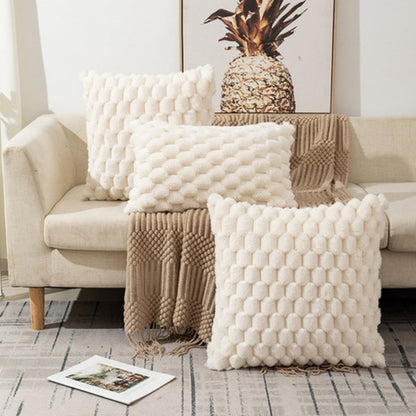 Cushion Cover Plush Velvet 3D Embossed Machine Washable