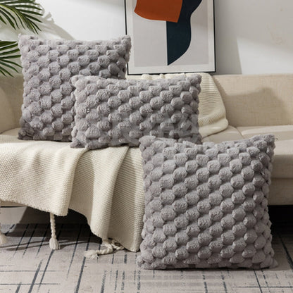 Cushion Cover Plush Velvet 3D Embossed Machine Washable